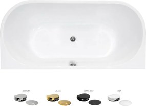 Besco Akrylátová voľne stojaca vaňa Vica NEW BW CC/NP 150x80 (160x80, 170x80), napúšťanie cez prepad BESCO-Typ výpuste: McAlpine Click-Clack s napúšť…