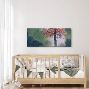Obraz osamoteného červeného stromu (120x50 cm)