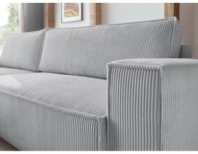 Svetlosivá menčestrová rozkladacia rohová variabilná pohovka Nihad – Bobochic Paris