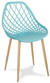 Dekorstudio Jedálenská stolička OSLO tyrkysová na kovových nohách buk