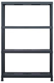 vidaXL Regál s úložnými poličkami čierny 90x40x138 cm plastový 220 kg