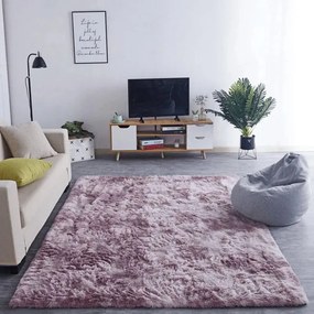 Protišmykový koberec SHAGGY ombré, fialový