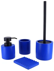 Sada kúpeľňových doplnkov Signature Blue, modrá/s čiernymi prvkami