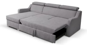 Univerzálny rozkladací rohový gauč PORTO so šedým úložným priestorom