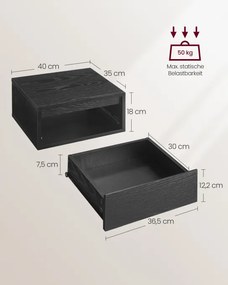 Set dvoch závesných nočných stolíkov LET854B01 (2ks)