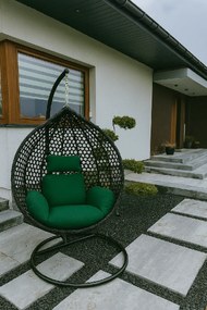 Závesné ratanové hojdacie kreslo ESTER PLUS čierne