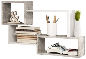 Nástenná polica TRIO 54x87 cm šedá/biela