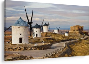 Obraz - Veterné mlyny Consuegra, Španielsko (90x60 cm)