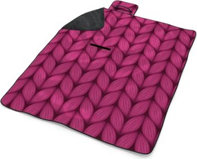 Sablio Plážová deka Pletenie vo fuksiovej farbe: 200x140 cm