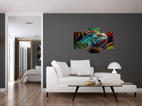 Obraz - Farebný leguán (90x60 cm)