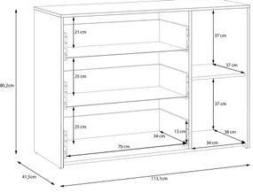 Komoda s zásuvkami URO dub artisan/ biela