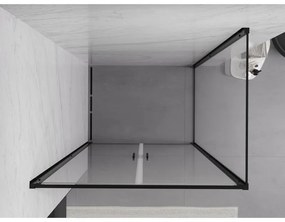 Mexen Exo, sprchovací kút s krídlovým dverami 100 x 80 cm, 6mm číre sklo, čierny profil, 814-100-080-70-00