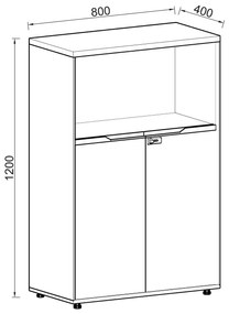 Kancelárska skrinka Houseland Profit Dru 02 dub prírodný