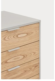 Nízka komoda v dekore duba v sivo-prírodnej farbe 159x80 cm Sierra – Teulat