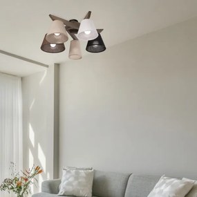 Brilagi - LED  Prisadený luster ANTHONY 5xE14/40W/230V dub orech