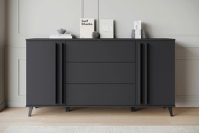 XXXLutz ŠIROKÁ KOMODA, čierna, 150/77,8/39,5 cm - Online Only obývacie izby - 002778006303