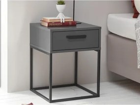 Nočný stolík s 1 zásuvkou Suna, grafitový%