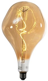E27 Stmievateľná LED žiarovka so špirálovým vláknom PS160 zrkadlová zlatá 6W 100 lm 1800K