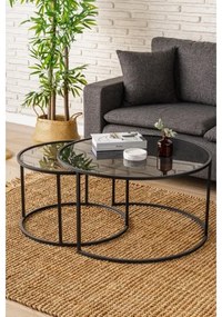 SADA 2x Konferenčný stolík TOKYO pr. 60/80 cm čierna