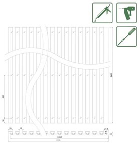 Dizajnový akustický panel DIGI06L 1133x19x2400mm