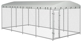Vonkajšia voliéra pre psy so strechou 7,6x3,8x2,3 m