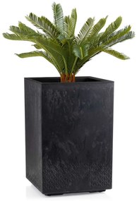PLASTOVÝ KVETINÁČ NA KOLIESKACH BETONIQUE 60X40X40 CM IMITÁCIA BETÓNU ČIERNA