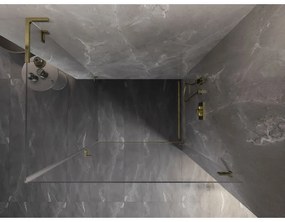 Mexen Lunar-B L pravý výklopný sprchový kút 95 x 80 cm, číre sklo, zlatá lesklá, 832L-095-080-50-00-P