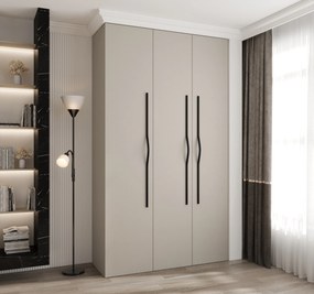 Šatníková skriňa 140 cm Carmela 50-2 (kašmír + čierna). Akcia -21%. Vlastná spoľahlivá doprava až k Vám domov. 1126739