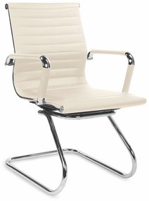 Kancelárska stolička s podrúčkami Prestige Skid - krémová