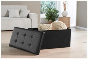 Livarno home Lavica s úložným priestorom, 82 x 40 x 40 cm (čierna)  (100384099)