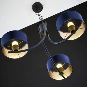 Jupiter 2099 - Luster na reťazi ARTHUR 3xE27/15W/230V modrá/čierna