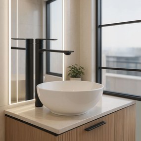 Rea Storm, vysoká umývadlová batéria h-295, čierna matná, REA-B9988