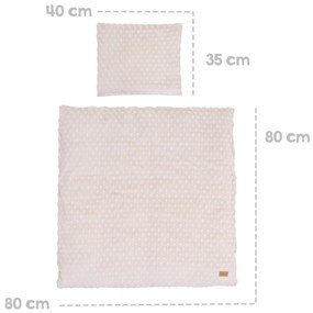 Béžové detské obliečky do postieľky s prímesou bavlny 80x80 cm Frosty Almond – Roba