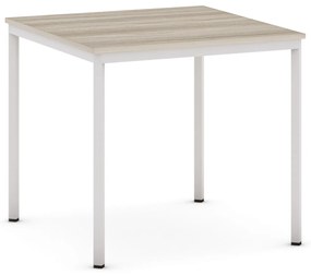 Jedálenský stôl, 800 x 800 mm, sivá podnož, dub prírodný