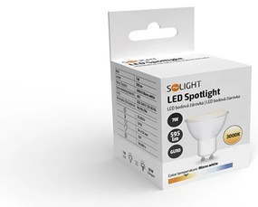 SOLIGHT LED žiarovka bodová PAR16 7W, GU10, 3000K, 595lm, teplá biela