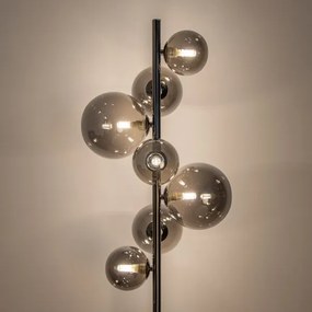 BRILAGI - LED Stojacia lampa MILLA 7xG9/3W/230V čierny chróm/dymové sklo