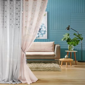 ZÁVES NA KRÚŽKOCH STELLA 140X250 CM PÚDROVO RUŽOVÁ