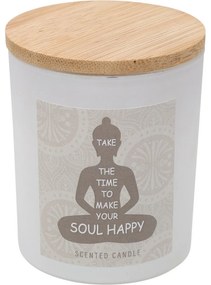 Vonná sviečka Soul Happy, vôňa bavlna, 7 x 8,5 cm, 300 g, farba biela