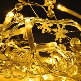 SOLIGHT LED reťaz s ozdobnými príveskami 20LED, 60x mini dekorácia, 2m, 2x AA