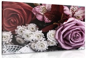 Obraz retro kytica ruží Varianta: 120x80