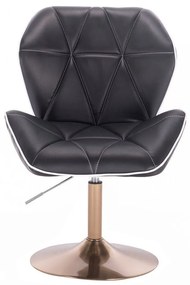 LuxuryForm DESIGN Stolička MILANO MAX na zlatom tanieri - čierna