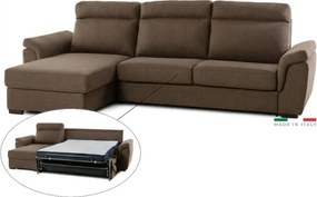Rohová sedacia súprava na každodenné spanie AZZURRA br. FIORELLO s rozkladom, ľavá, 140, hnedá (como 5 antelope)