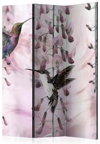 Artgeist Paraván - Flying Hummingbirds (Pink) [Room Dividers]