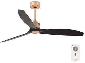 FARO Barcelona FARO 33418 - Stropný ventilátor JUST FAN čierna/medená + diaľkové ovládanie FA33418