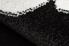 Okrúhly koberec HAMPTON Rosa ruža, kvety čierny