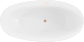 Mexen Bilbao, voľne stojaca vaňa 180 x 90 cm, biela-čierna, medený prepad, 51311809075-65