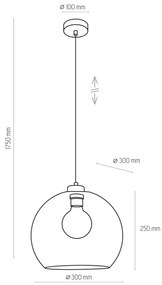 Luster na lanku CUBUS 1xE27/60W/230V modrá