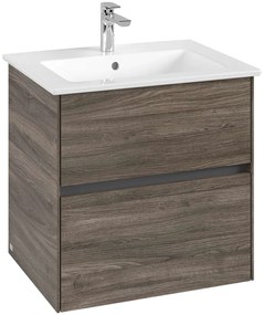 VILLEROY &amp; BOCH Collaro závesná skrinka pod umývadlo, 2 zásuvky, 611 x 480 x 610 mm, Stone Oak, C14300RK