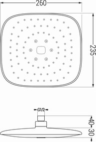 Mexen príslušenstvo, sprchová hlavica 23 x 23 cm D-33, chrómová, 79733-00