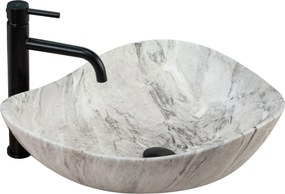 Rea Dora Stone, umývadlo na dosku 515x400x175 mm, šedá imitácia kameňa, REA-U5066